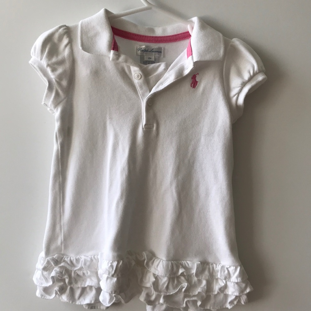 White polo dress with ruffles